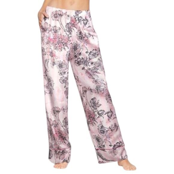 Victoria's Secret Satin PJ Pant Floral Pink Large NWT - Picture 1 of 6